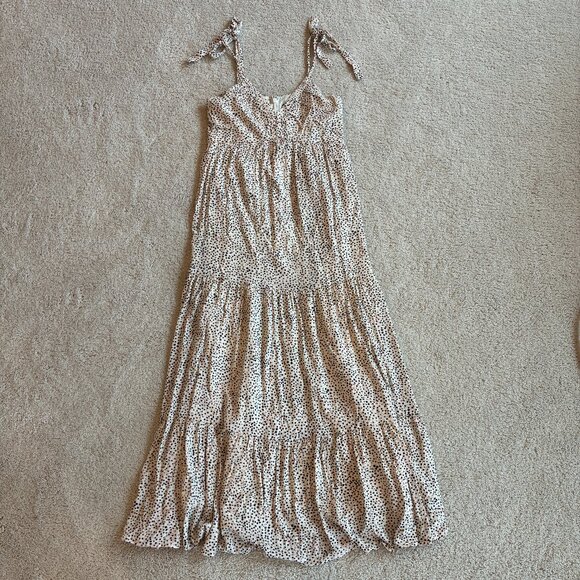 Express Dresses & Skirts - Express Cream/Black/Pink Adjustable Straps Maxi Summer Dress
